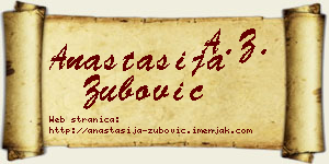 Anastasija Zubović vizit kartica